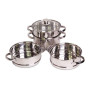 Пароварка нержавіюча Kamille - 200 мм x 4,5 л x 3 решітки (5816)