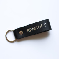 Брелок-петля з написом "Renault" чорний з посрібленням.