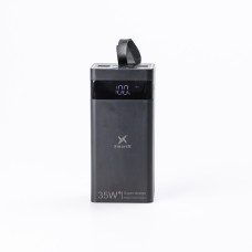 Повербанк з дисплеєм 50000 mAh Lightning Туре-С та Micro USB зовнішній акумулятор 4 вбудованих кабелю